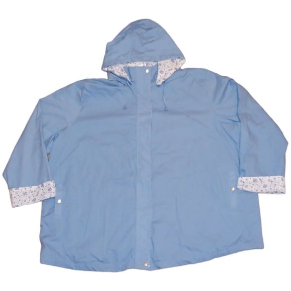 Roaman's Baby Blue Hooded Jacket Size Women Size 4X - Picture 5 of 9